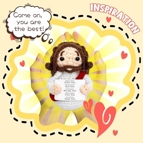 الهدايا المسيحية الصغيرة الفخمة للنساء الإيمان اللطيف يا إله يسوع الكروشيه محشو بالكتاب المقدس ديكور الهدايا الدينية للنساء الرجال هدايا مسيحية لعيد الميلاد -02 (الأزرق) in Kuwait