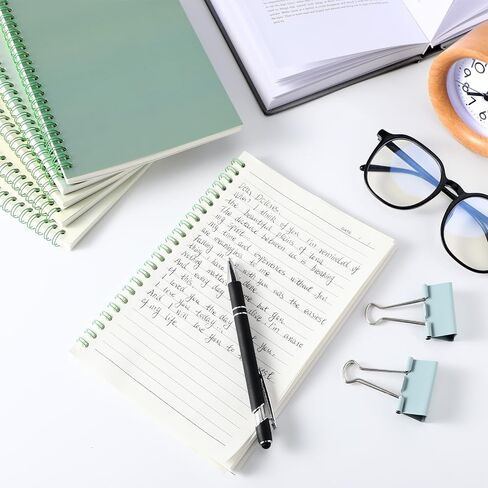 6 PCS Sage Green School Sounds Budboy Procal Noteboor for Work A5 College حكمت المجلات الحلزونية بمجموعة قرطاسية المدارس للعمل in Saudi Arabia