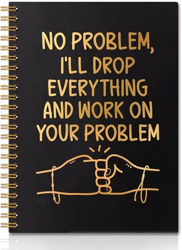 Qyuvk لا مشكلة ، سأسقط كل شيء Gold Foil Hardcover 160 Pages Spiral Notebooks ، هدية تقدير الموظف ، فكرة هدية مكتب فريدة من نوعها لزميل العمل ، هدايا هدايا المكتب المضحك للموظف in Saudi Arabia