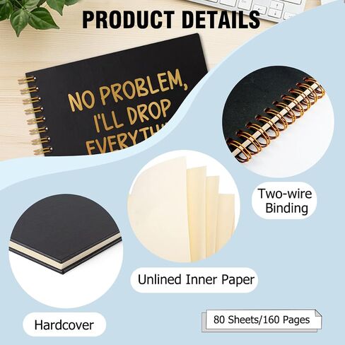Qyuvk لا مشكلة ، سأسقط كل شيء Gold Foil Hardcover 160 Pages Spiral Notebooks ، هدية تقدير الموظف ، فكرة هدية مكتب فريدة من نوعها لزميل العمل ، هدايا هدايا المكتب المضحك للموظف in Saudi Arabia