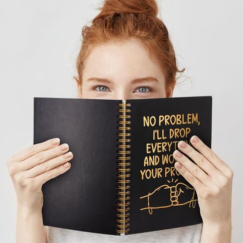 Qyuvk لا مشكلة ، سأسقط كل شيء Gold Foil Hardcover 160 Pages Spiral Notebooks ، هدية تقدير الموظف ، فكرة هدية مكتب فريدة من نوعها لزميل العمل ، هدايا هدايا المكتب المضحك للموظف in Saudi Arabia