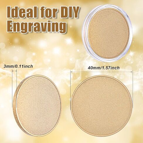 10 Pcs Blank Challenge Coins for Engraving, Aemygo 40mm Solid Brass Engraving Blanks Coin with Threaded Edged, Laser Engravable Stamping Coin for DIY Crafts, Commemorative, Collection Supplies in Kuwait