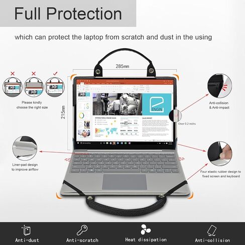 غطاء حالة الكمبيوتر المحمول لـ HP Zbook Firefly 14 G11/Zbook Firefly 14 G11 A/Zbook 8 G1I 14/Zbook 8 G1AK 14/Zbook 8 G1A 14 مع مقبض حقيبة محمولة ، أسود in Kuwait