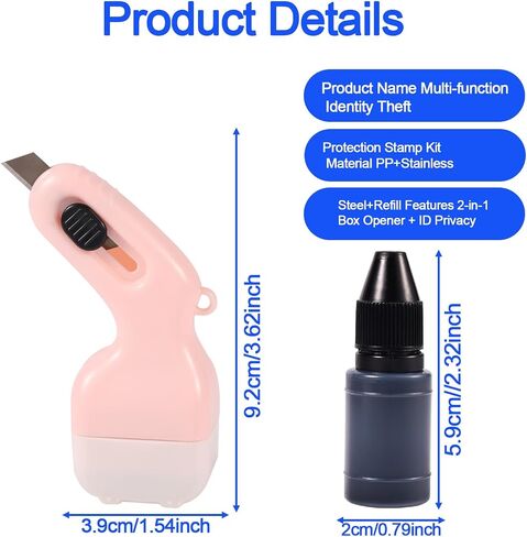 3pcs Guard Your ID Stamp Roller with 3pcs Refill Inks, 2-in-1 Box Opener and Identity Privacy Theft Protection Security Name Address Data Defender Roller Multipurpose Confidential Stamp Protector in Saudi Arabia