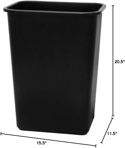 United Solutions WB0060 Black Plastic 41 Quart Office Wastebastket-10.25 Gallon Trash Can in Black in Kuwait