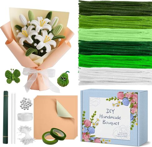 AZEAM 500 Pcs Pipe Cleaners Craft, Green Pipe Cleaners Bulk with 6 Color Chenille Stems for Flower Kit Pastel Fluffy Fuzzy Sticks for Craft DIY Art Party Decorations in Kuwait