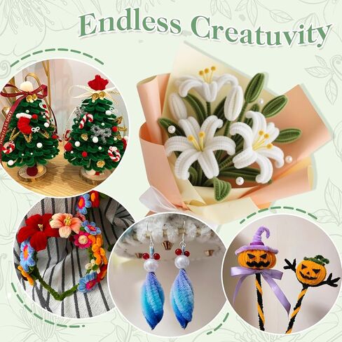 AZEAM 500 Pcs Pipe Cleaners Craft, Green Pipe Cleaners Bulk with 6 Color Chenille Stems for Flower Kit Pastel Fluffy Fuzzy Sticks for Craft DIY Art Party Decorations in Kuwait