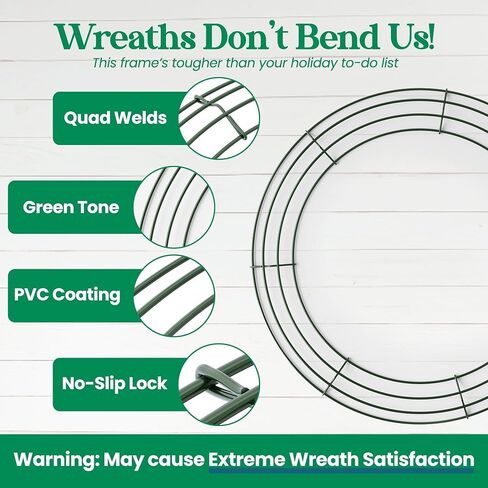 Pack of 5 Wire Wreath Frame (14 Inch) with 25 Twist Ties – Round Metal Wreath Form for Crafts & Floral Decorations on Weddings Christmas Home Party Celebrations, Dark Green in Kuwait