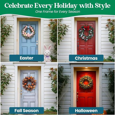 Pack of 5 Wire Wreath Frame (14 Inch) with 25 Twist Ties – Round Metal Wreath Form for Crafts & Floral Decorations on Weddings Christmas Home Party Celebrations, Dark Green in Kuwait