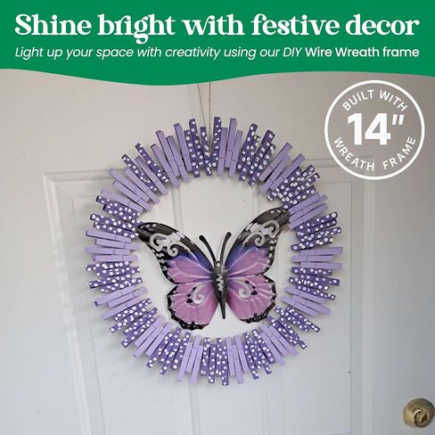 Pack of 5 Wire Wreath Frame (14 Inch) with 25 Twist Ties – Round Metal Wreath Form for Crafts & Floral Decorations on Weddings Christmas Home Party Celebrations, Dark Green in Kuwait