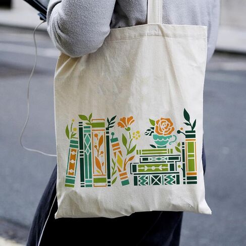 2pcs Book and Stationery Wall Stencil for Painting, 11.8"x11.8" Open Book Reusable Stencil for Wood Burning, Book Pen Paint Template DIY Craft Art Stencil on Wood Fabric Canvas Journal in Kuwait