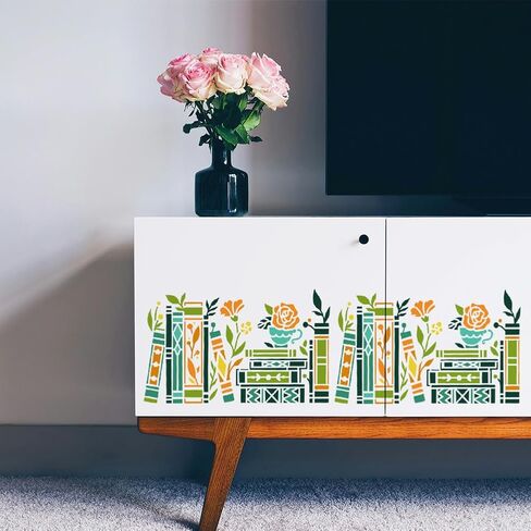 2pcs Book and Stationery Wall Stencil for Painting, 11.8"x11.8" Open Book Reusable Stencil for Wood Burning, Book Pen Paint Template DIY Craft Art Stencil on Wood Fabric Canvas Journal in Kuwait