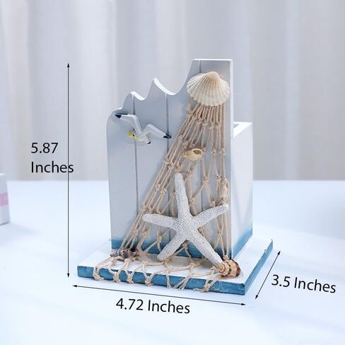 2 Pcs Wooden Decorative Nautical Pencil Holder Mediterranean Desktop Organizer Sailboat Pen Holder for Office Home Décor in Saudi Arabia