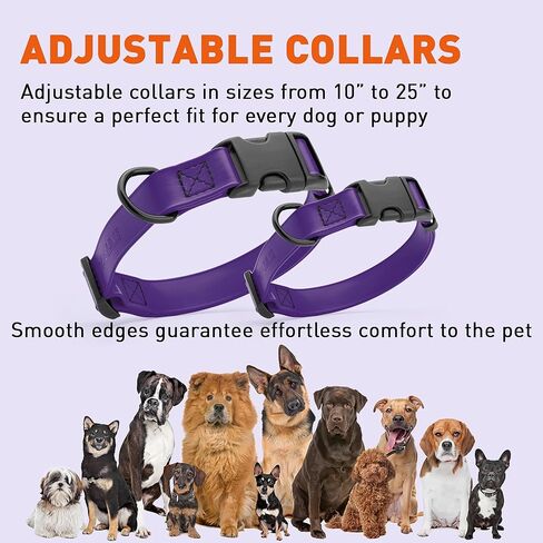 Dogline Biothane Waterproof Dog Collar with Quick Release Buckle Strong Coated Nylon Webbing with Odor- Proof for Easy Care Easy to Clean Fits Small Medium Large Dogs, Purple 1" W 15-23" L in Saudi Arabia