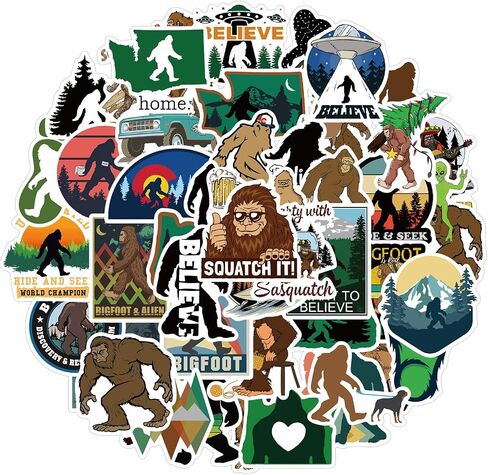 ملصقات Bigfoot في الهواء الطلق فينيل ملصقات 50pcs ملصقات محمول ملصقات مقاومة للماء ملصقات زجاجة ماء التزلج على الجليد شرس دراجة الجليد. in Kuwait