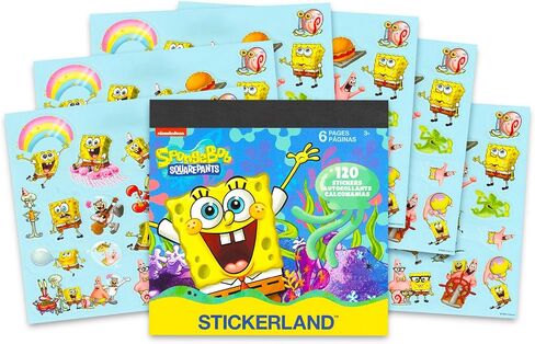 مجموعة Spongebob Squarepants Party مجموعة - حزمة مع 240 ملصق و 75 وشم للأطفال ، الأولاد ، الفتيات | حزمة لوازم حفلات عيد ميلاد سبونجبوب in Saudi Arabia