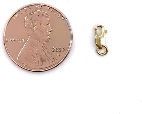 Single 14K Solid Yellow Gold Lobster Catch Lock Replacement for Necklaces, Bracelets or Jewelry Making | Lobster Claw Clasp with Open Jump Ring | #1 X-Small 7x2.7mm Made in Italy (1 Piece) in Saudi Arabia