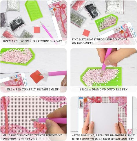 JWVK Pink Preppy Western Diamond Art Kits 4 Pack, Trendy Coquette Pink Bow Disco Ball Howdy DIY Diamond Gem Painting Art Kits for Girls Kids Adults Beginners, Preppy Cowgirl Room Decor 10x11.8 Inch in Saudi Arabia