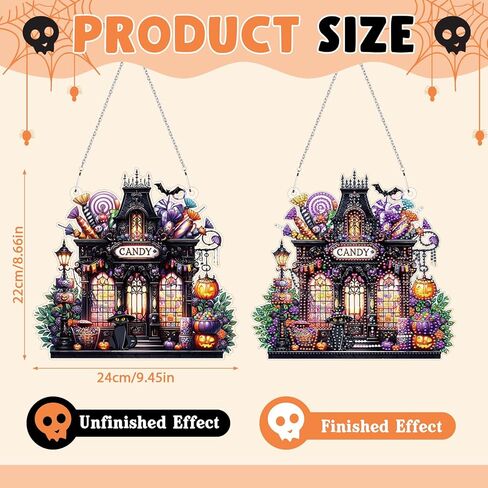 Motiskyy Halloween Candy Diamond Shop Art Kits للبالغين 5D خاصًا بحرون Rhinestone Diy Paint in Kuwait