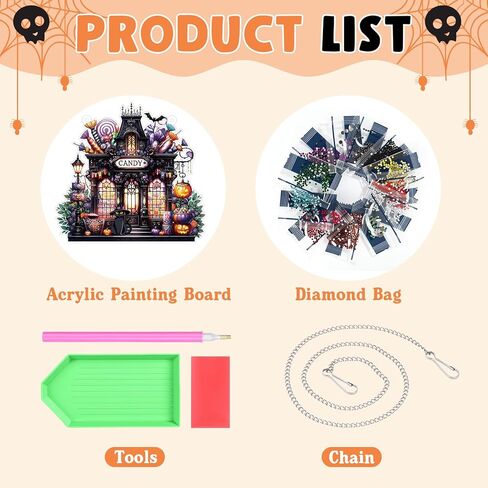 Motiskyy Halloween Candy Diamond Shop Art Kits للبالغين 5D خاصًا بحرون Rhinestone Diy Paint in Kuwait