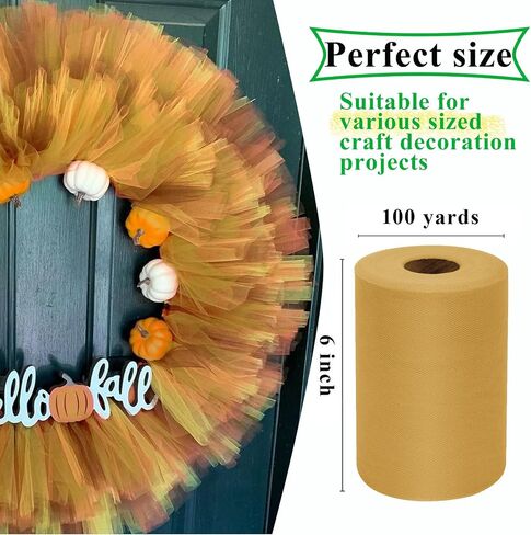 IONTACH Black Tulle Fabric Roll 6 Inch X 100 Yards Tulle Ribbon in Kuwait