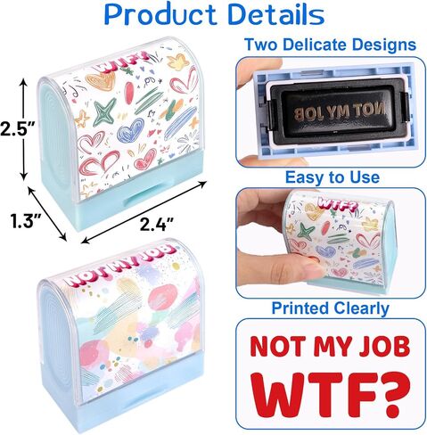 Fancy Land Funny Stamp Set Not My Job Self Inking Stamps 2Pcs Novelty Message Stampers for Coworkers Colleague Office Supplies Gift Exchange Favors in Saudi Arabia