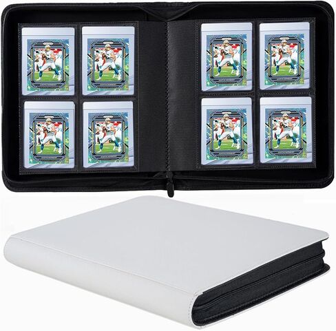 4 Pockets Card Binder for Semi Rigid Card Holders, Ringless Card Binder Album Holds 160 Semi Rigid Card Sleeves, Semi Card Holder Binder with Sleeves for PSA, BGS & Grading, CSG, Clear TCG Protector in Saudi Arabia