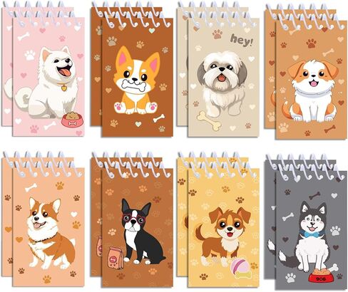 16 Pack Mini Dog Spiral Pocket Notebook, Pet Dog Mini Notebook For Classroom Students, 16 Pages Portable for Puppy Dog Party Office Gifts Supplies, 2.4 x 3.9 inches in Saudi Arabia