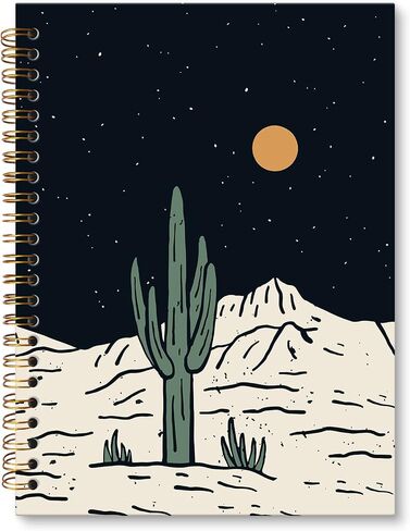 JRTW Western Cactus Notebook Journal, Rustic Moon Cactus Desert Landscape Aesthetic Journal Notebooks for Note Taking, Western Office Supplies, Spiral Notebook 5.5x8.3 Inch in Saudi Arabia