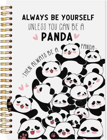 LADOCK Cute Panda Notebook, Panda Gifts for Women Journal, Pandas Lover Gifts, Cute School Supplies, Always Be Yourself Unless You Can Be A Pandas Spiral Notebook, 5.5x8.3 in Saudi Arabia