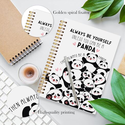 LADOCK Cute Panda Notebook, Panda Gifts for Women Journal, Pandas Lover Gifts, Cute School Supplies, Always Be Yourself Unless You Can Be A Pandas Spiral Notebook, 5.5x8.3 in Saudi Arabia
