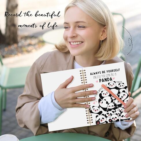 LADOCK Cute Panda Notebook, Panda Gifts for Women Journal, Pandas Lover Gifts, Cute School Supplies, Always Be Yourself Unless You Can Be A Pandas Spiral Notebook, 5.5x8.3 in Saudi Arabia