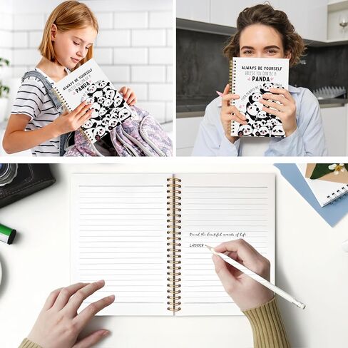 LADOCK Cute Panda Notebook, Panda Gifts for Women Journal, Pandas Lover Gifts, Cute School Supplies, Always Be Yourself Unless You Can Be A Pandas Spiral Notebook, 5.5x8.3 in Saudi Arabia