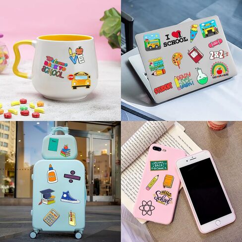 Welcome Back To School Temporary Tattoos Theme Birthday Party Decorations Supplies Favors Cute Bus Fake Tattoo Stickers 96 PCS Gifts for Kids Girls Boys Teachers Students Classroom Rewards Carnival in Saudi Arabia