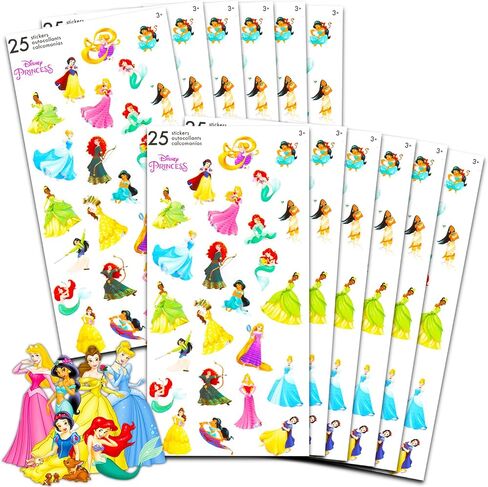 ديزني Princess Party Favors for Boys & Girls Bundle ~ 12 Pack Disney Princess Sticker Sheets for Kids Birthday Party Goodie Bags | لوازم حفلات ديزني برينسيس in Saudi Arabia