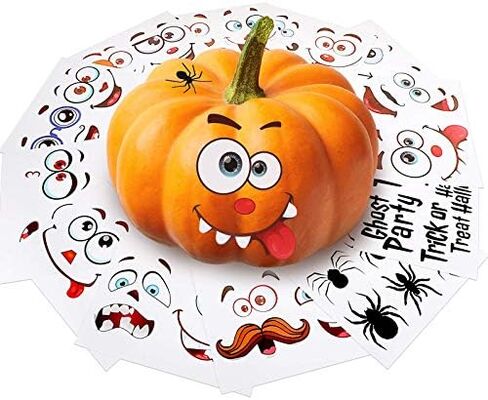 Outus 60 Pack Halloween Pumpkin Decorating Stickers Mini Make 60 Small Face Pumpkin Stickers for Halloween Kids Toddlers Party Favors in Saudi Arabia