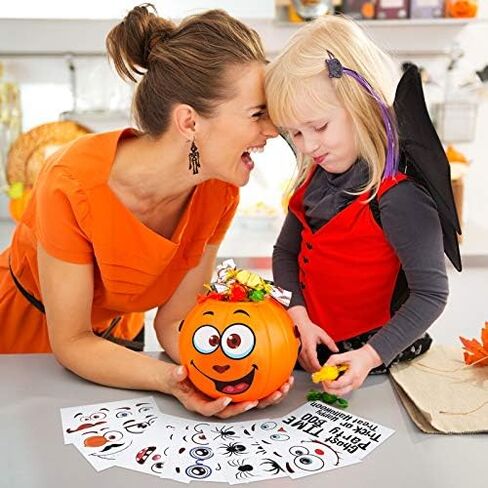 Outus 60 Pack Halloween Pumpkin Decorating Stickers Mini Make 60 Small Face Pumpkin Stickers for Halloween Kids Toddlers Party Favors in Saudi Arabia