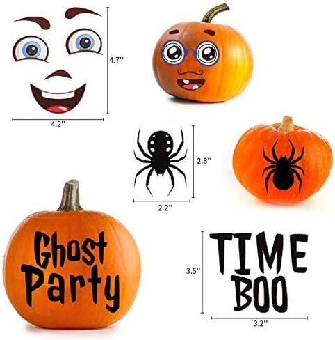 Outus 60 Pack Halloween Pumpkin Decorating Stickers Mini Make 60 Small Face Pumpkin Stickers for Halloween Kids Toddlers Party Favors in Saudi Arabia