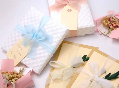 Chiffon Ribbon 1 inch x 22 Yds (11 Assorted Colors) Frayed Ribbons with Gift Tags for Gift Wrapping Wedding Supplies Party Holiday Decor Florist Bouquet Accessories Crafts in Saudi Arabia