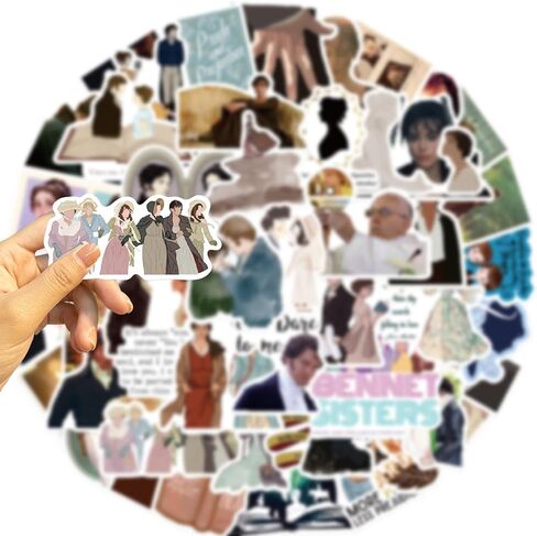 50Pcs Pride and Prejudice Stickers, Classic Novel Waterproof Sticker for Teen Adult Water Bottle, Laptop, Skateboard, Bike, Phone, Computer, Travel Case (Pride and Prejudice) in Kuwait