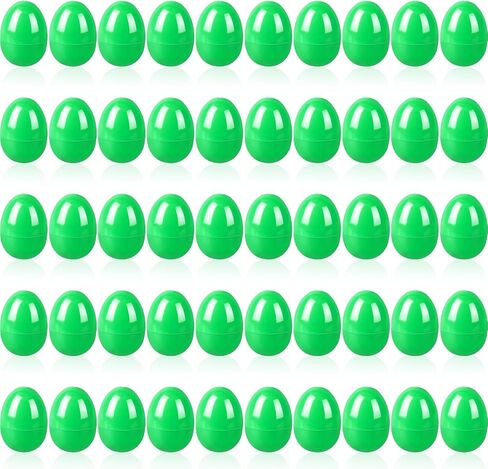 50 PCS بيض عيد الفصح من البلاستيك الأخضر القابل للملء ، الجزء الأكبر فارغ فارغ لأحشاد سلة عيد الفصح ، الحشو ، تفضل الحفلات ، مطاردة ، جائزة الفصل الدراسي in Kuwait