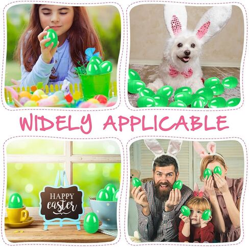 50 PCS بيض عيد الفصح من البلاستيك الأخضر القابل للملء ، الجزء الأكبر فارغ فارغ لأحشاد سلة عيد الفصح ، الحشو ، تفضل الحفلات ، مطاردة ، جائزة الفصل الدراسي in Kuwait