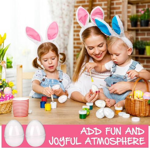 50 PCS بيض عيد الفصح من البلاستيك الأخضر القابل للملء ، الجزء الأكبر فارغ فارغ لأحشاد سلة عيد الفصح ، الحشو ، تفضل الحفلات ، مطاردة ، جائزة الفصل الدراسي in Kuwait