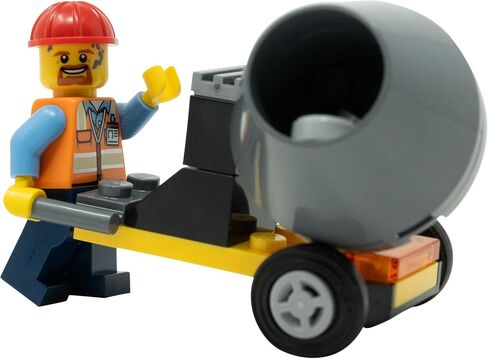 مدينة LEGO: عامل البناء minifigure مع خلاط الأسمنت in Saudi Arabia