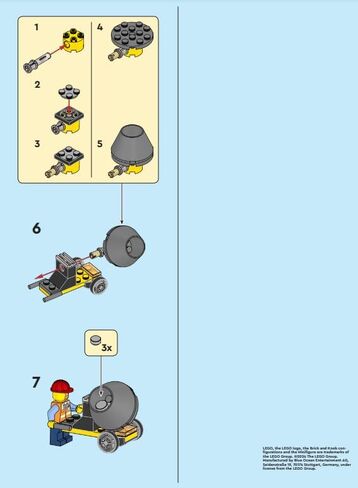 مدينة LEGO: عامل البناء minifigure مع خلاط الأسمنت in Saudi Arabia