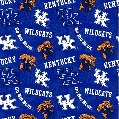 NCAA Kentucky Wildcats 1178 Tone on Tone Blue/White/Orange/Black, Fabric by the Yard in Saudi Arabia
