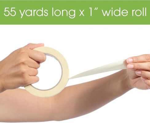 Better Office Products Masking Tape, 1 Inch x 55 Yards, Bulk Pack, White Beige Color, Adhesive Painting Tape, Bulk Pack General Purpose Masking Tape (10 Pack) in Saudi Arabia