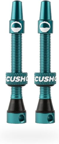 CushCore 44mm Air Valve Set - Premium Set of Alloy Valves, Nitrile Rubber Seal, Valve Core Tool Included, Tubeless Presta Valve, (44mm 2-Pack, Green) in Saudi Arabia