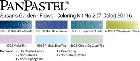 PanPastel Artist Pastels by GOLDEN, Flower Coloring 2 - Susan Tierney Cockburn Set, 7 Color, Professional Artist Pastels, Unique Pan Format (cake-like) in Saudi Arabia