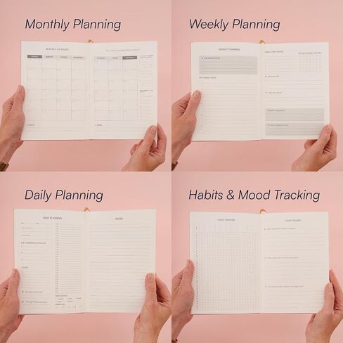 الإنتاجية والهدف لمدة 3 أشهر ، Planner 2025 - مخطط أسبوعي يومي غير مؤرخ يوميًا للنساء ، متتبع العادة ، مجلة إدارة الوقت ، مجلة A5. in Saudi Arabia
